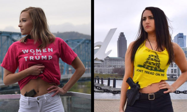 WOMEN POSE FOR 2ND AMENDMENT IN SOLIDARITY WITH PRO-TRUMP OPEN CARRY BABE