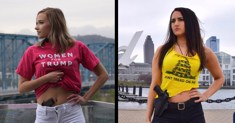 WOMEN POSE FOR 2ND AMENDMENT IN SOLIDARITY WITH PRO-TRUMP OPEN CARRY BABE